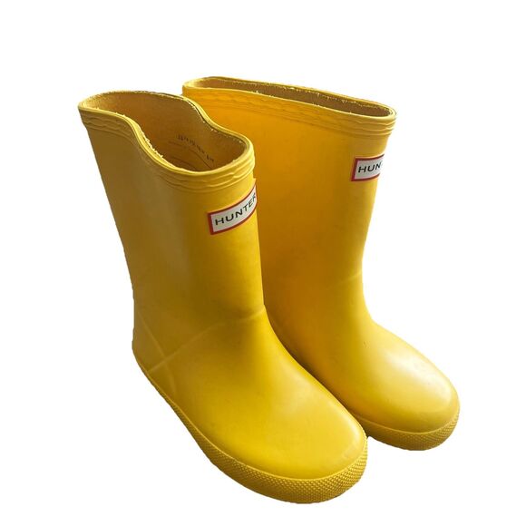 Hunter Kids First Classic Rain Boots Gloss Yellow Little Kids Size 9 - Picture 1 of 6